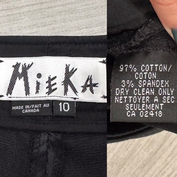 Mieka Mid-Rise Straight Leg Satin Waist Detail Trouser Pants in Black Size 10 - Picture 4 of 16